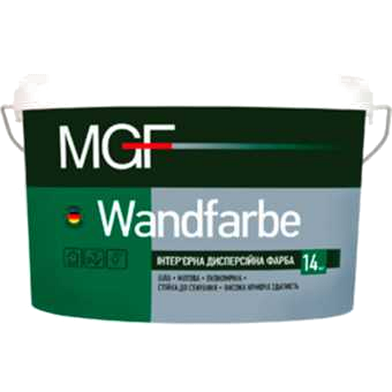 Фарба MGF Wandfarbe інтер'єрна дисперсійна, мат білий, 14 кг